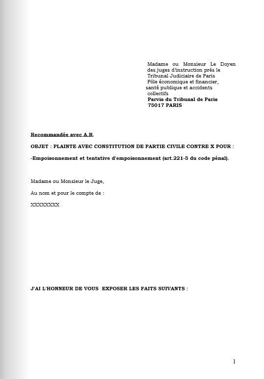 Plainte contre x